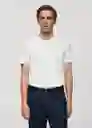 Camiseta Strech Blanco Talla L Hombre Mango