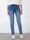 Jean Fit Skinny Azul Índigo Medio Talla 4 Mujer Naf Naf