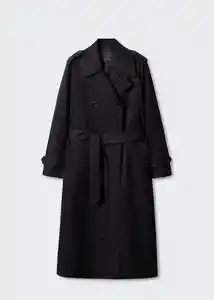 Abrigo Trench Angela Negro Talla L Mujer Mango