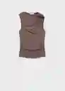 Top Petri Taupe Talla M Mujer Mango