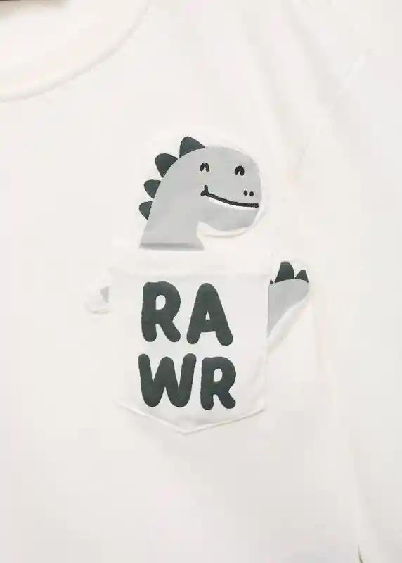 Camiseta Rawr Off White Talla 97 Niños Mango