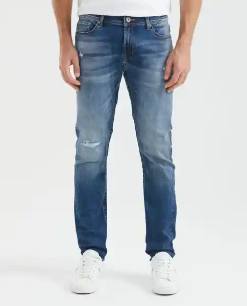 Jean Slim Fit Masculino Azul Frances Medio 28 Chevignon