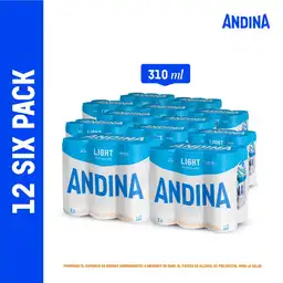 12 x Andina Cerveza Light 310 mL x 6 Und