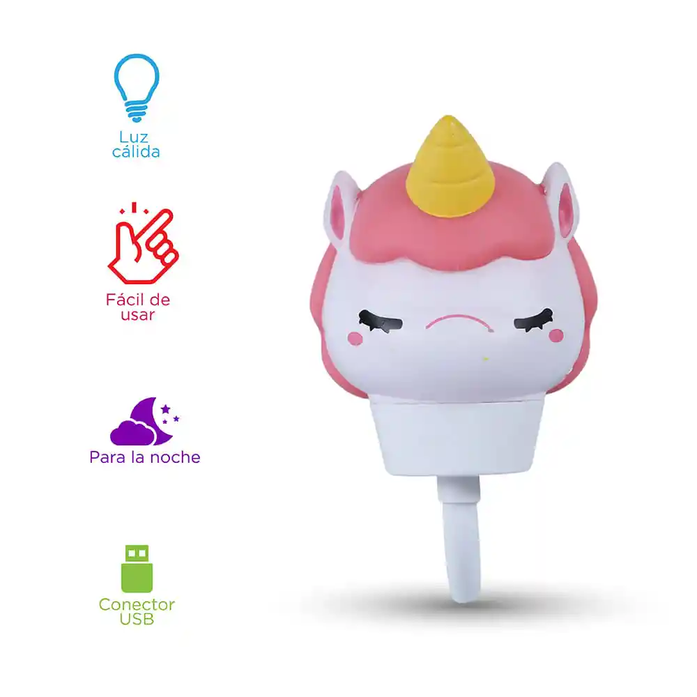 Luz Nocturna de Animales Lindos Usb Unicornio Miniso