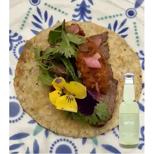 Combo Taco de Rib Eye +Hatsu Sandia Albahaca 300ml