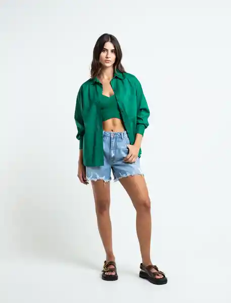 Blusa Tejido Verde Plantación Ultraoscuro T. M 489E027 Naf Naf