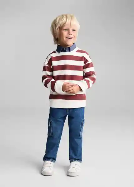 Sudadera Stripeb7 Granate Talla 72 Niños Mango