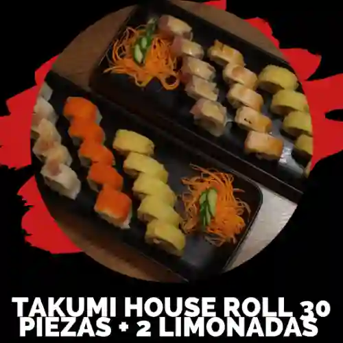Takumi House Roll 30 Piezas + 2limonadas