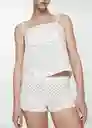 Top Lazo Blanco Talla XS Mujer Mango