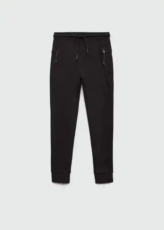 Pantalón Zipset Negro Talla 08 Niños Mango