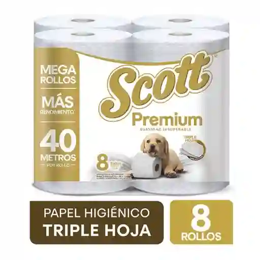 Scott Papel Higiénico Premium Rollo Triple Hoja 40 m