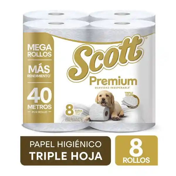 Scott Papel Higiénico Premium Rollo Triple Hoja 40 m