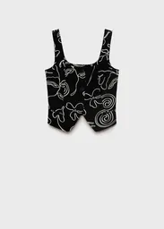 Top Liza Negro Talla M Mujer Mango