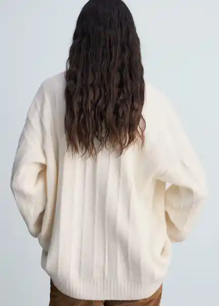 Buzo Cárdigan Taldote Crudo Talla XL Mujer Mango