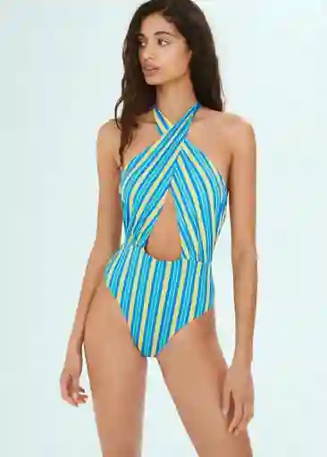 Vestido de Baño Mon Azul Talla M Mujer Mango