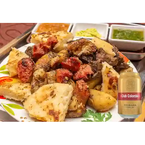 Combo Picada Personal 4 Carnes + Club Col. Dorada 330ml Lata