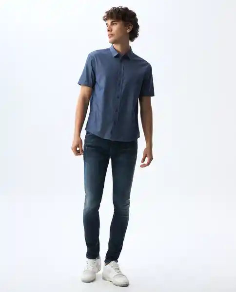 Camisa Hombre Azul Talla S 811G000_AZU194024 Americanino