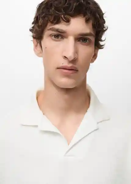 Camiseta Polo Rolandp Crudo Talla M Hombre Mango