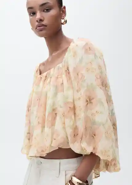 Blusa Parole Crudo Talla S Mujer Mango