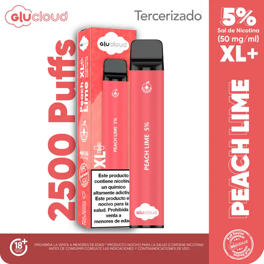 Glucloud Vape Peach Lime XL / 2500 Puff