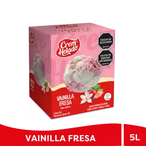 Cream Helado Tarro Tradicional Vainilla Fresa 5 L