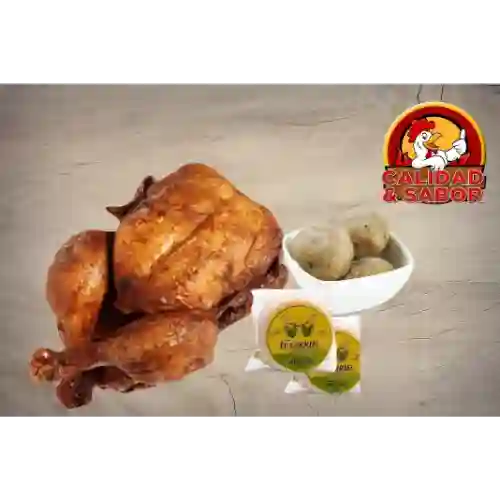 1 Pollo Asado con Arepa