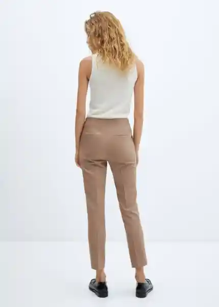 Pantalón Roque Topo Talla 40 Mujer Mango