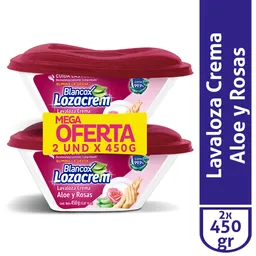 Loza Crem Lava Loza Blancox en Crema con Aloe Vera y Aroma a Rosas