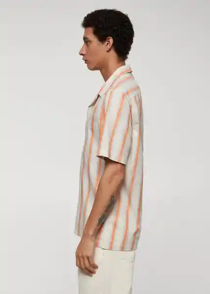 Camisa Phuket-H Naranja Talla S Hombre Mango