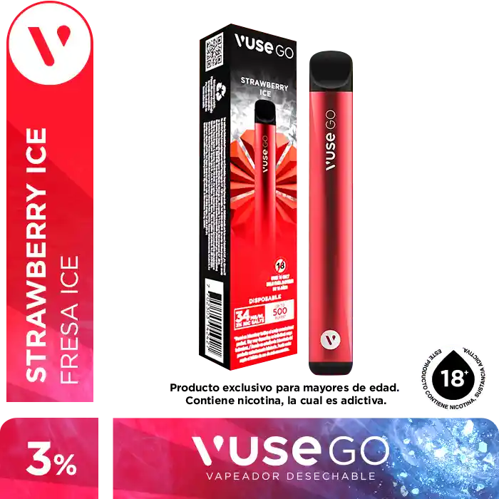 Vuse Go Vaporizador 500 Puff Strawberry Ice