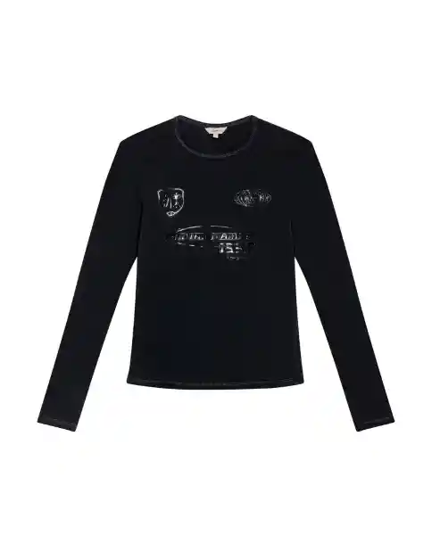 Top Graphic Longsleeve Femenino Negro Sombrio Talla M Chevignon
