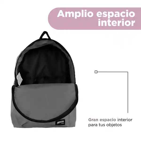 Mochila Básica Gris Miniso