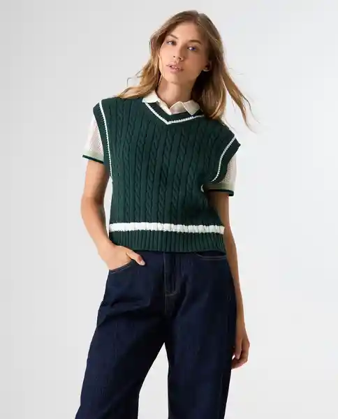 Chaleco Mujer Verde Talla M 692G000_VER195220 Americanino