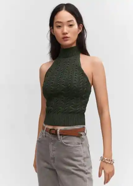 Top Poma Khaki Talla XS Mujer Mango