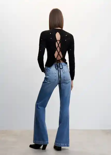 Pantalón Jean Iera Tejano Medio Talla 36 Mujer Mango