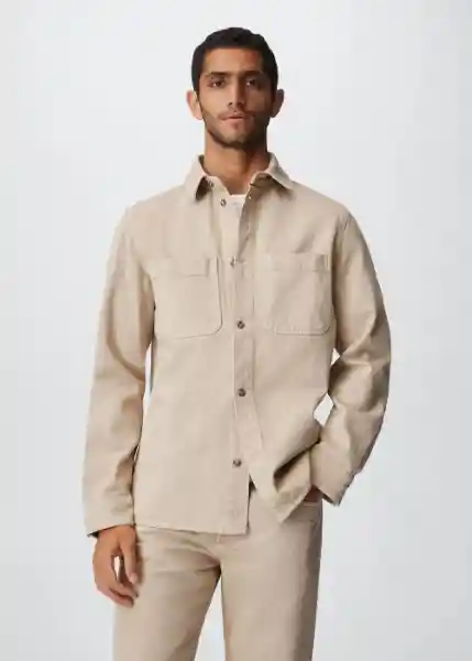 Sobrecamisa Howard Beige Talla Xs Hombre Mango