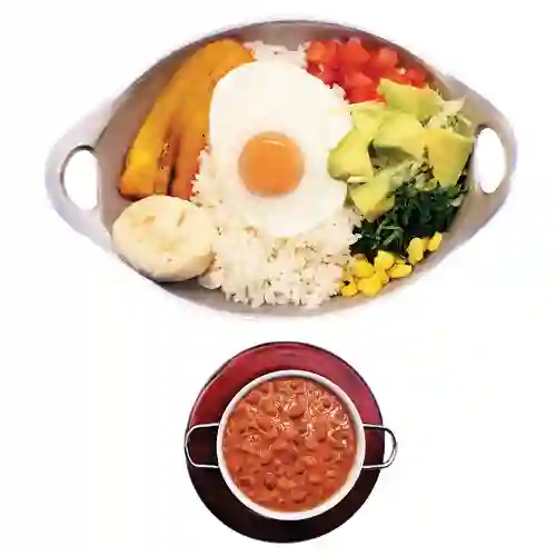 Bandeja Paisa Sin Carnes Rojas (vegetariano)