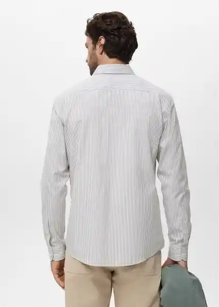 Camisa Playr Khaki Talla M Hombre Mango