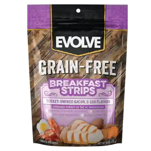 Evolve Dog Snack Grain Free Jerky Desayuno Pavo-Tocineta