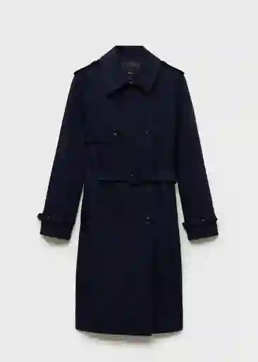 Chaqueta Trench Polana Navy Talla M Mujer Mango