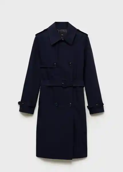 Chaqueta Trench Polana Navy Talla M Mujer Mango