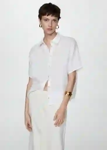 Camisa Pai Blanco Talla XS Mujer Mango