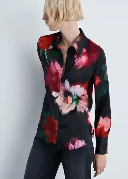 Camisa Soffy Negro Talla S Mujer Mango