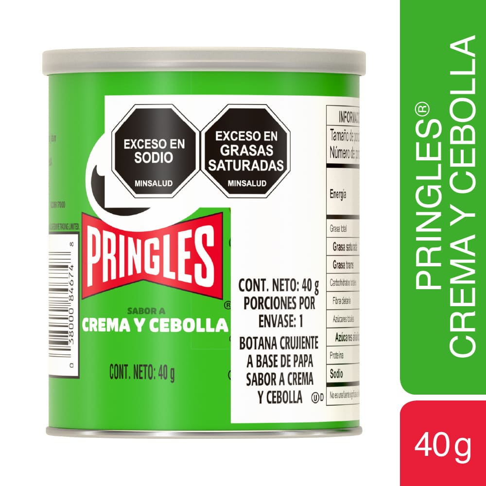 Papas Pringles Sabor Crema y Cebolla 40 g