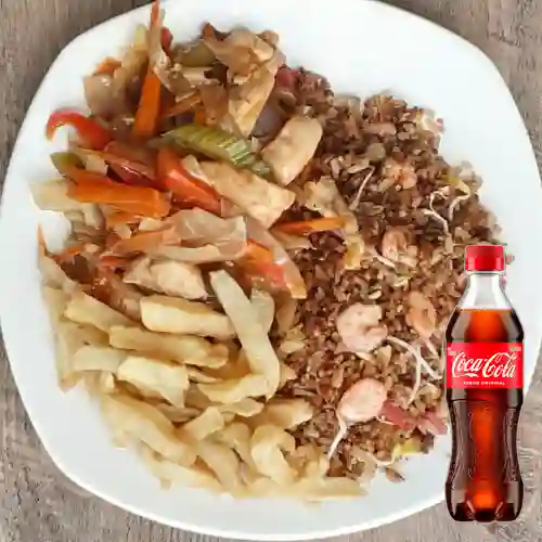 Combo Arroz y Chop Suey + Coca Cola Original 400 ml