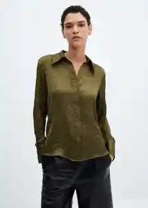 Camisa Arru Verde Talla XL Mujer Mango