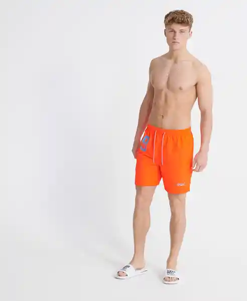 Superdry Short de Baño Waterpolo Swim Naranja Talla S