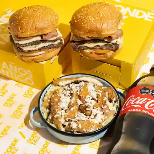 Combo Bucaros H(2 Hamb+papas+ 1 Lt)