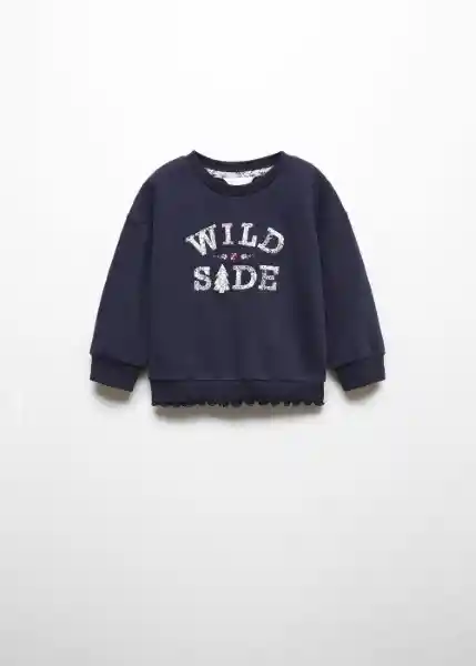 Buzo Sudadera Side Navy Talla 70 Niña Mango