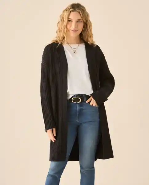 Cardigan Tejido Negro Jaguar Ultraoscuro Talla L 663G202 Esprit